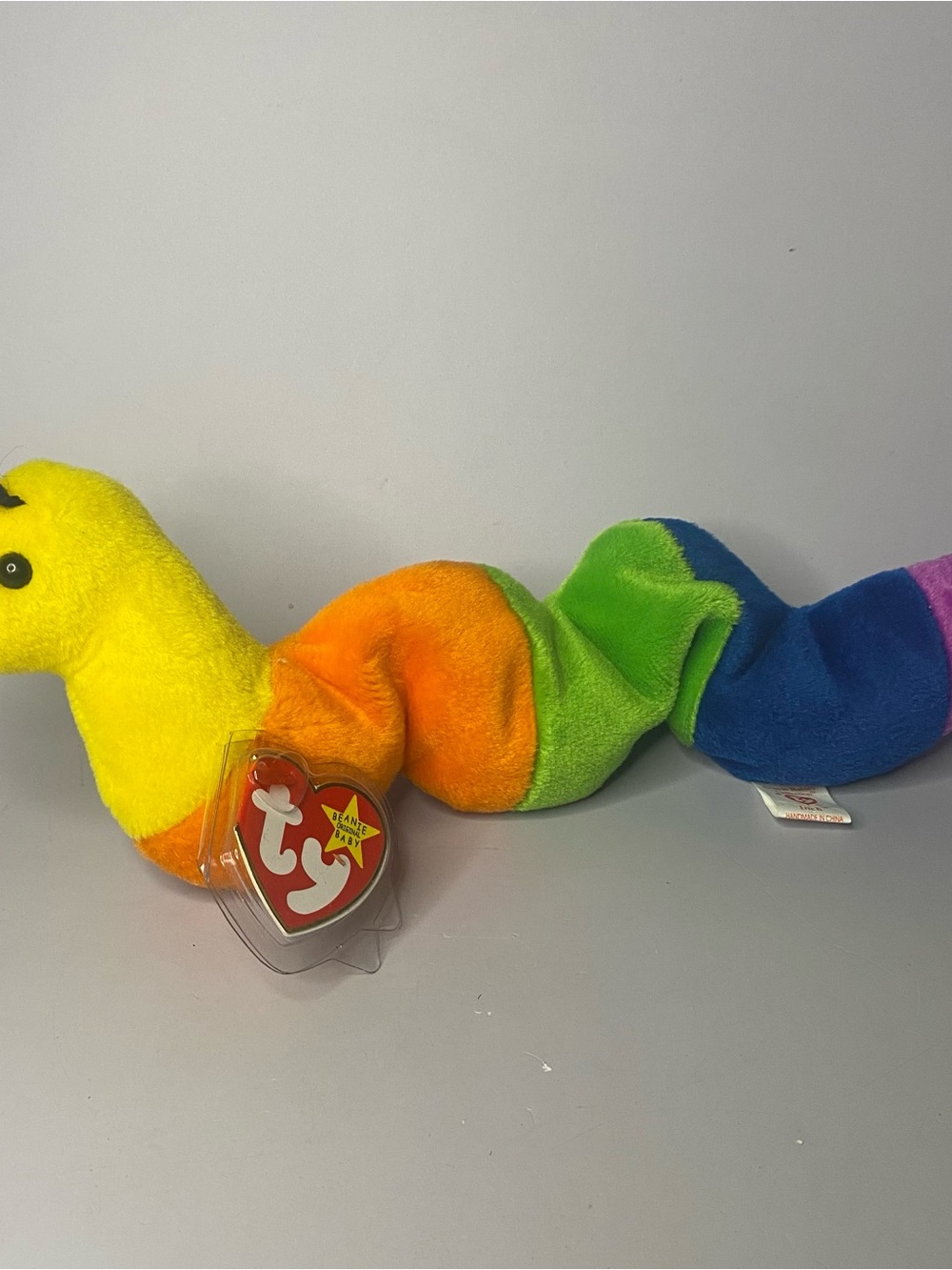 NWT 1995 Vintage TY Beanie Baby Inch the Inchworm Toy